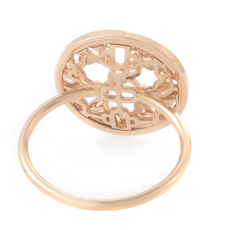 Women's Hermes Rose Gold Openwork Ring