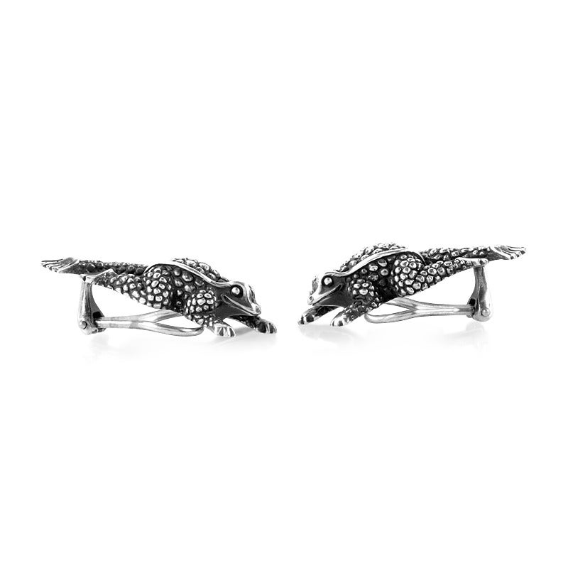 Kieselstein-Cord Silver Frog Clip-On Earrings