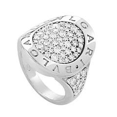 Bulgari Diamond White Gold Pave Ring