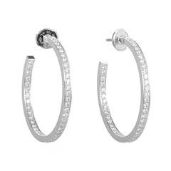 Cartier Classic Diamond White Gold Hoop Earrings