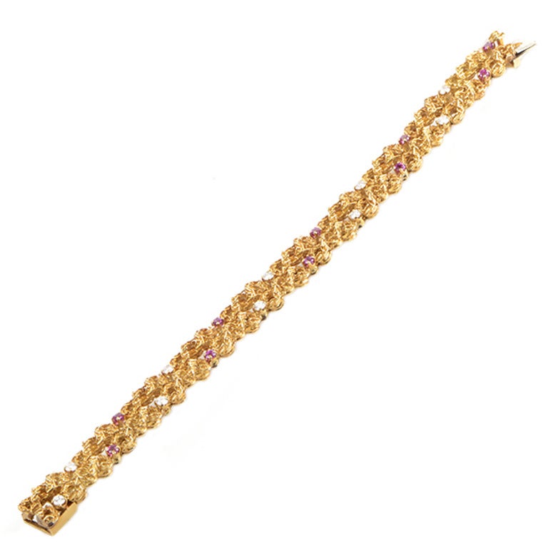Tiffany & Co. Diamond Ruby Gold Bracelet