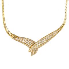 Vintage Garrard Diamond Gold Pave Necklace