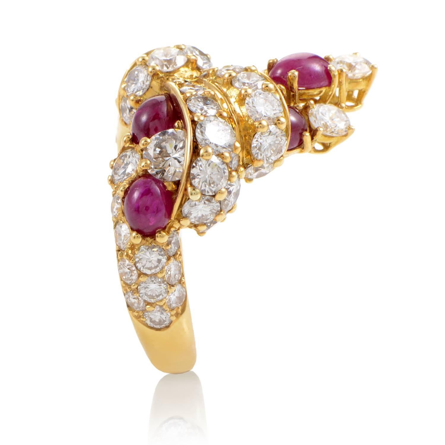Piaget Ruby Diamond Gold Ring In Excellent Condition In Southampton, PA