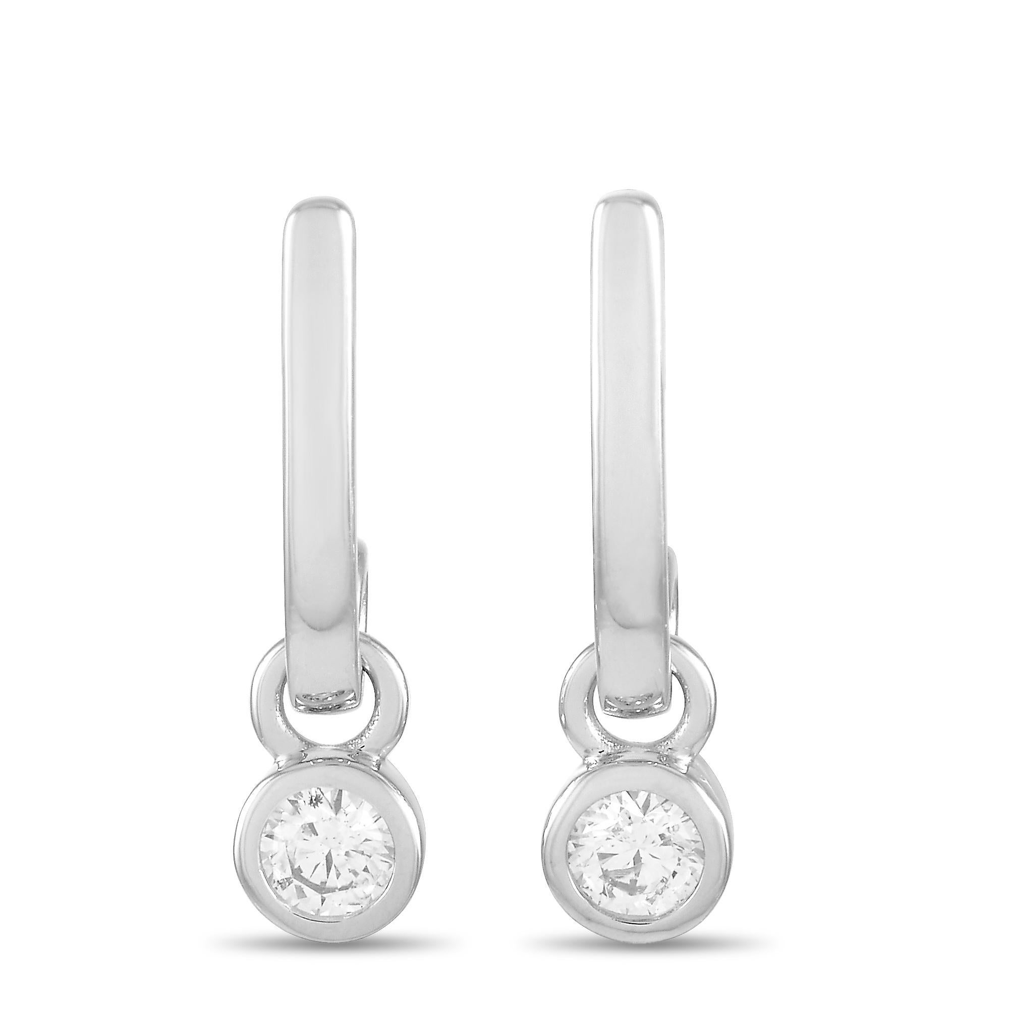 LB Exclusive Boucles d'oreilles en or blanc 14 carats avec diamants de 0,40 carat Neuf - En vente à Southampton, PA
