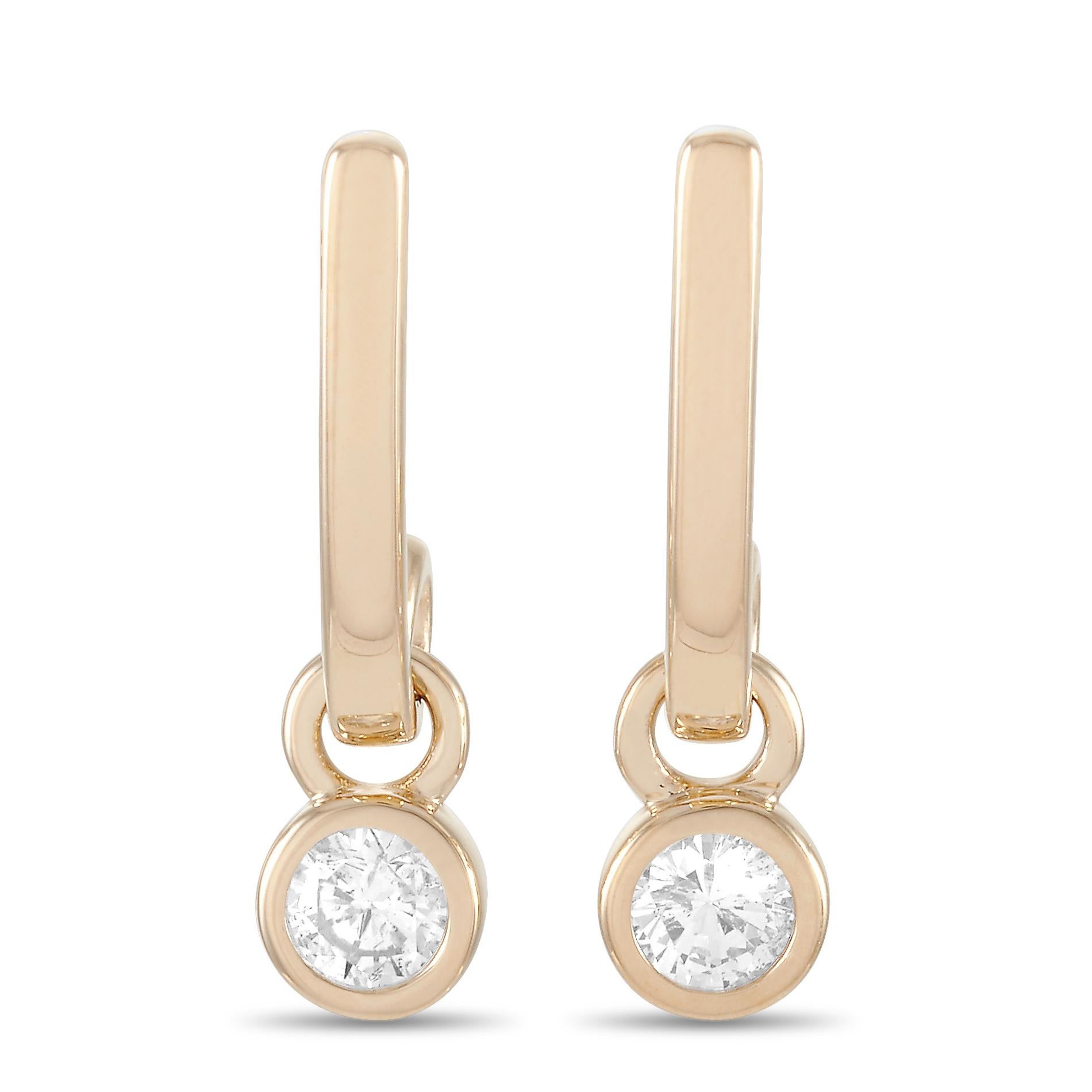 LB Exclusive Boucles d'oreilles en or jaune 14 carats avec diamants de 0,40 carat Neuf - En vente à Southampton, PA