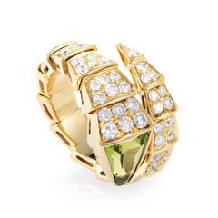 Bulgari Serpenti Peridot Diamond Gold Ring