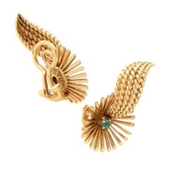 Cartier Antique Emerald Gold Clip-On Earrings