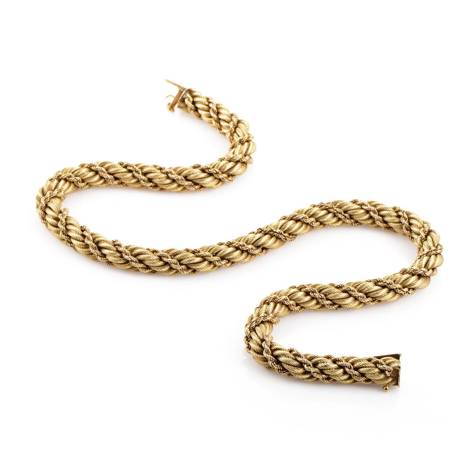 Women's Tiffany & Co. Yellow Gold Rope Collar Necklace