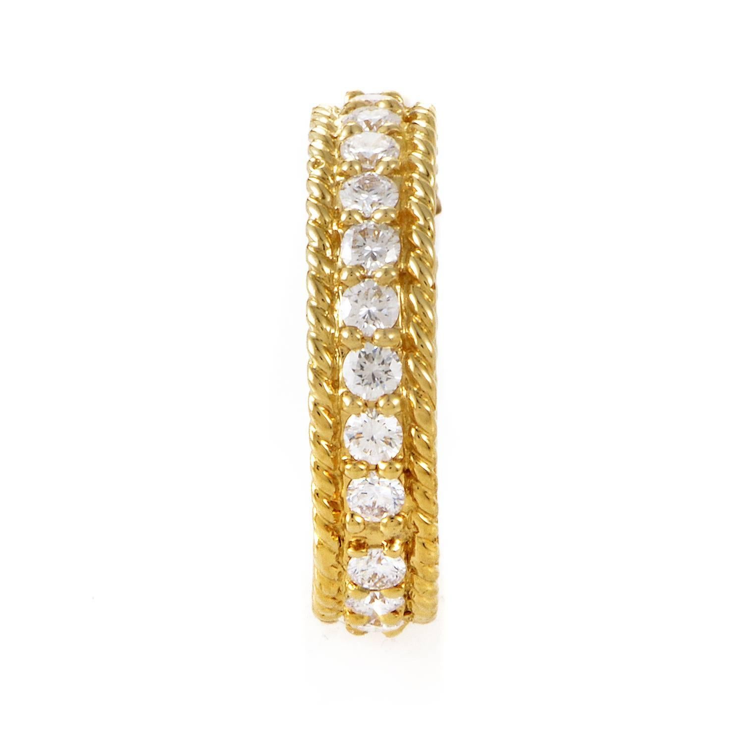 Dior Yellow Gold Diamond Eternity Band In Excellent Condition In Southampton, PA