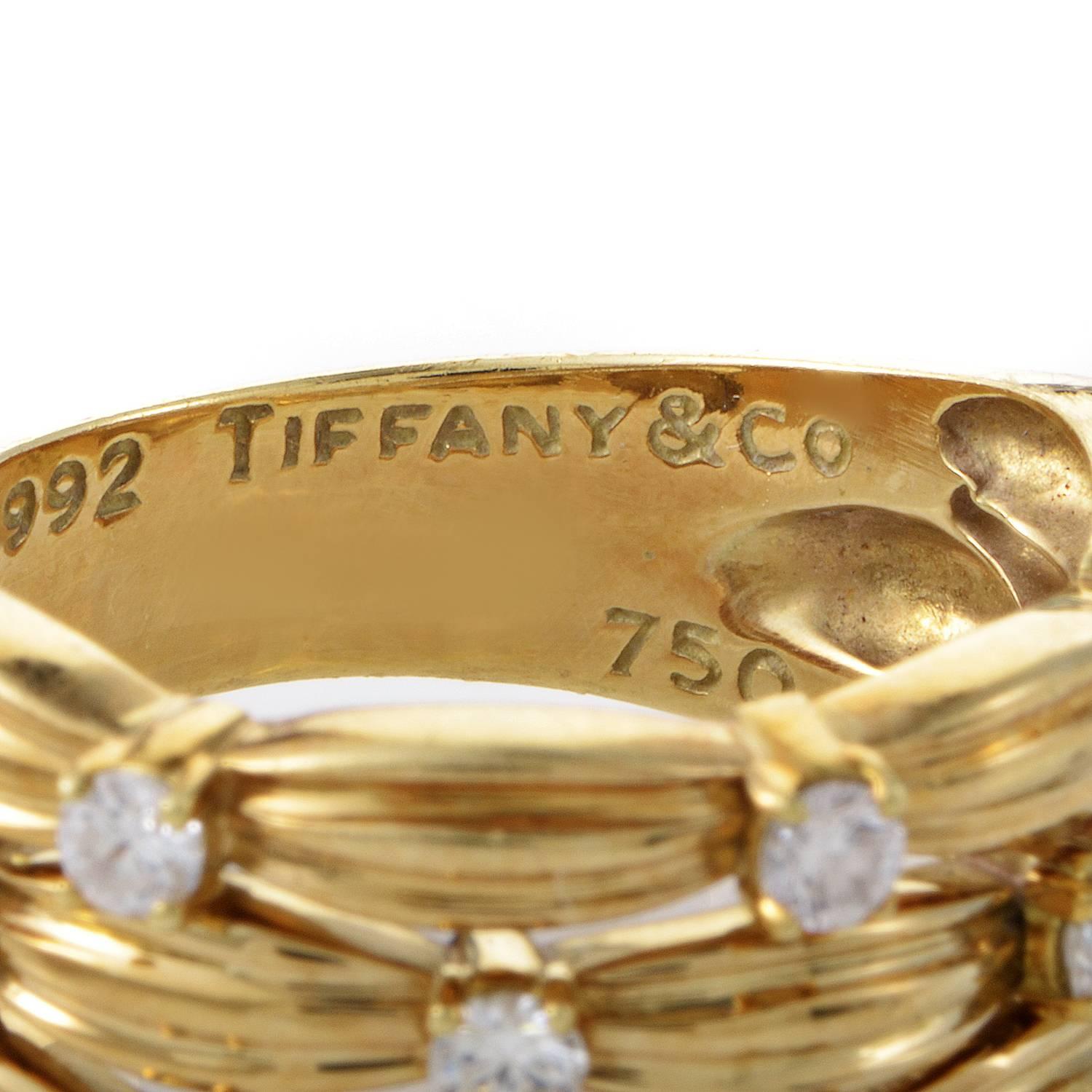 Women's Tiffany & Co. Yellow Gold Diamond Band Ring