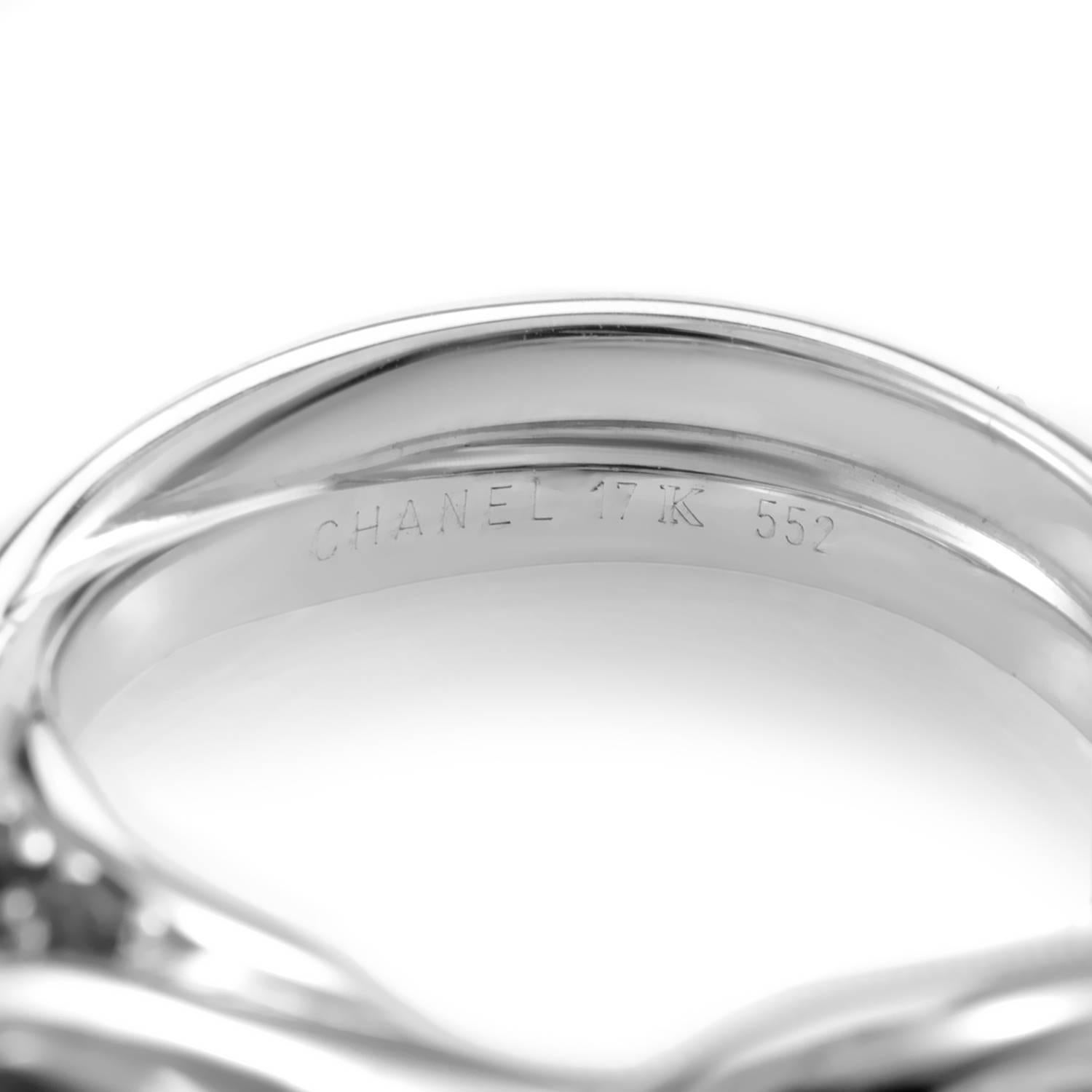 Women's Chanel Aquamarine Sapphire Gold Leaf Ring
