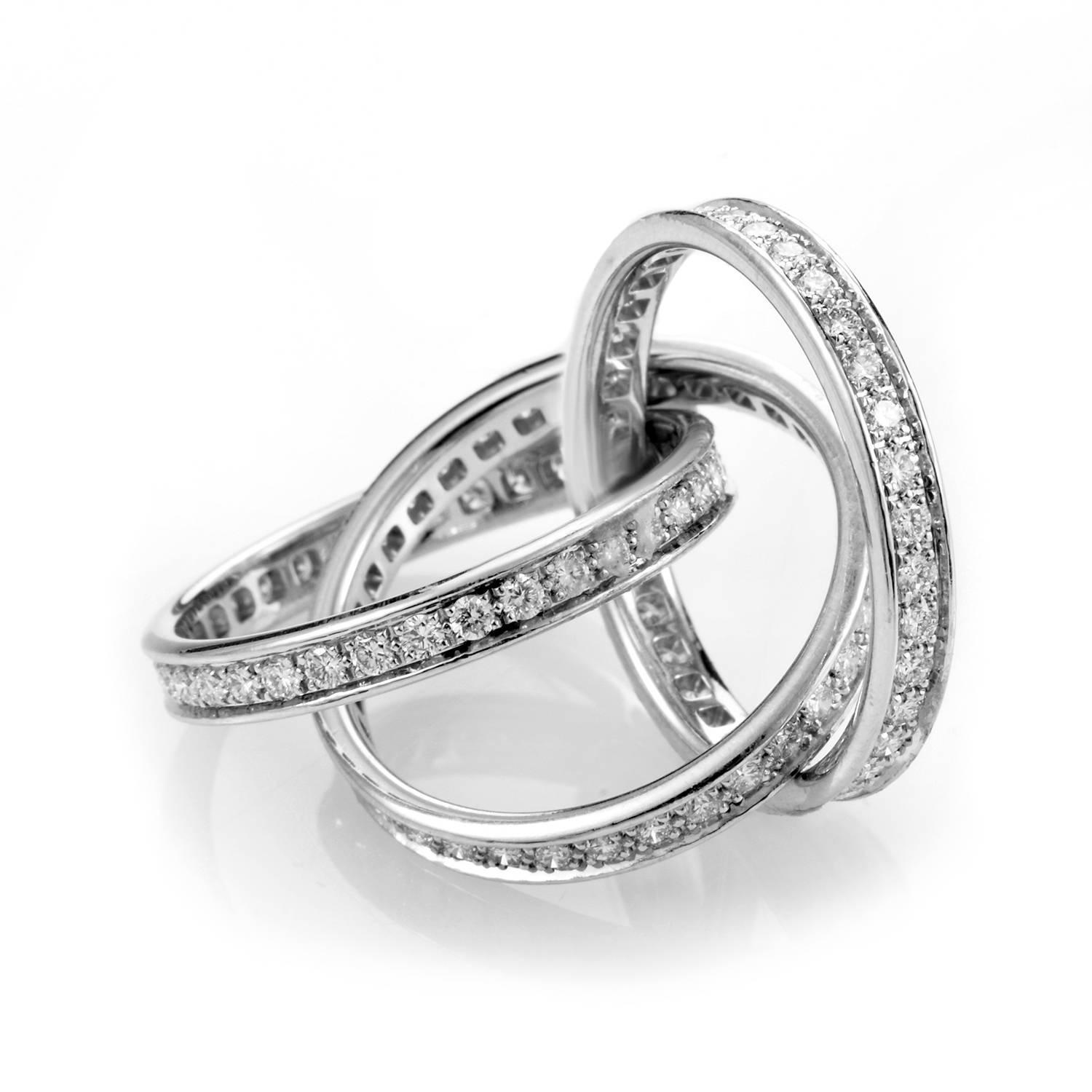 Cartier Trinity Diamond Gold Ring at 1stdibs