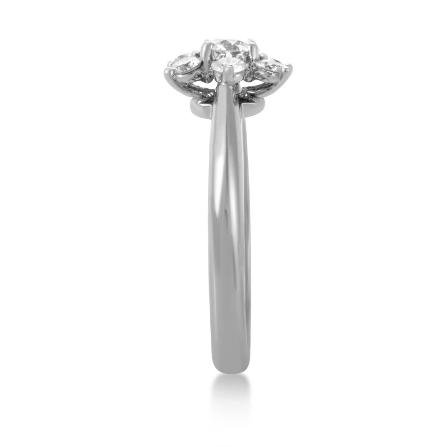 Tiffany & Co. Platinum Diamond Flower Ring In Excellent Condition In Southampton, PA