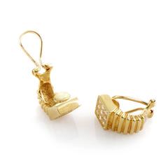 Dior Yellow Gold Diamond Huggie Earrings