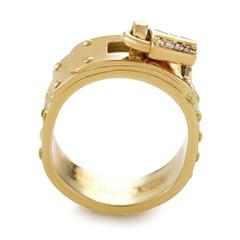 Hermes Diamond Gold Lock Ring