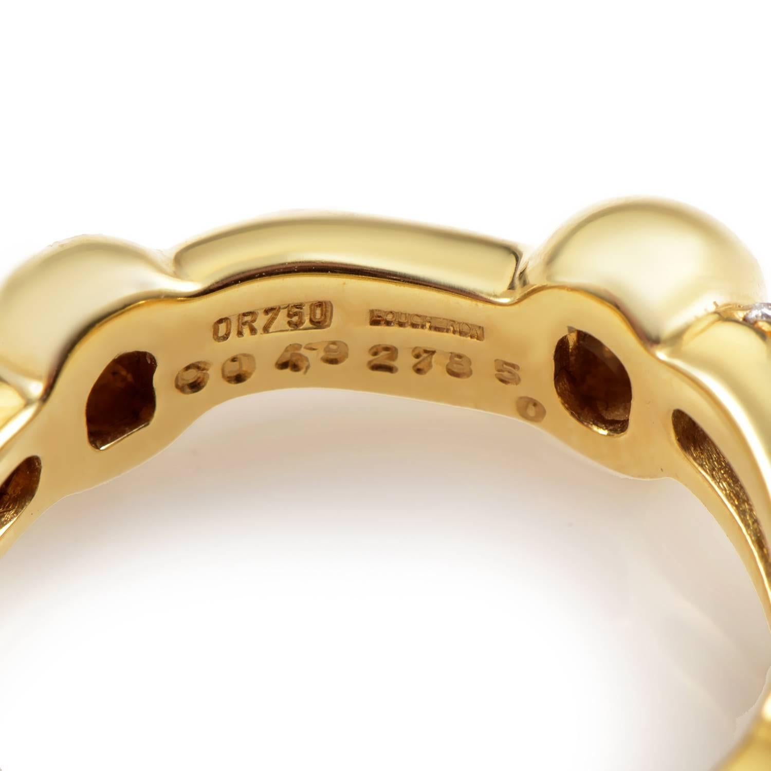Women's Boucheron Diamond 18K Yellow Gold Band Ring size 5.5