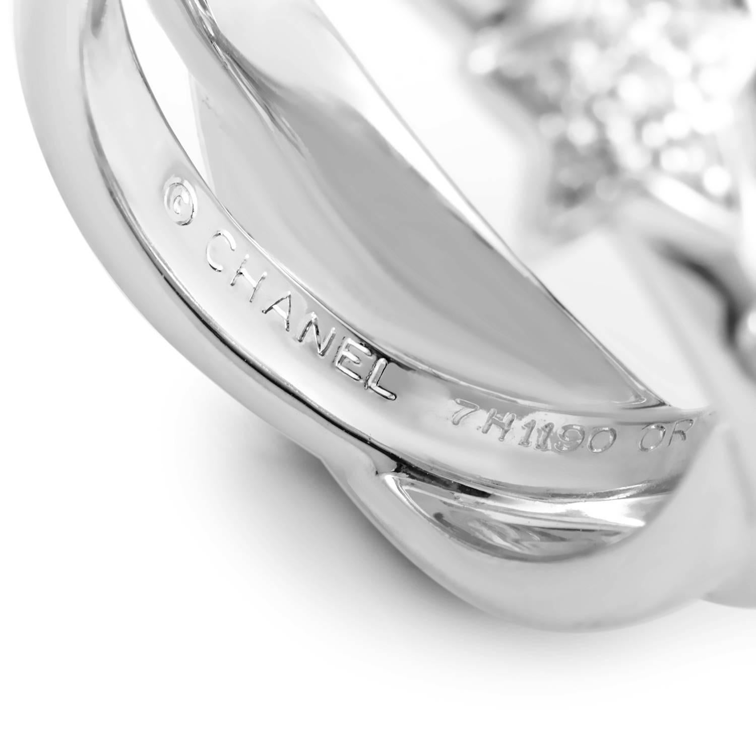 Women's or Men's Chanel Comete Diamond Gold Band Ring
