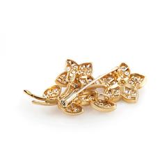 Van Cleef & Arpels Diamond Gold Flower Pin
