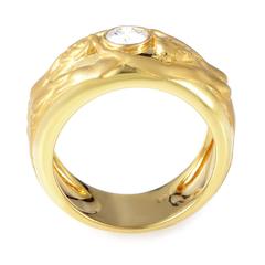 Carrera y Carrera Diamond Gold Solitaire Two Nudes Band Ring