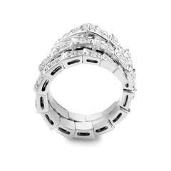 Bulgari Serpenti Full Diamond Pave Gold Ring