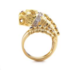 Ilias Lalaounis Precious Gemstone Lion Gold Ring