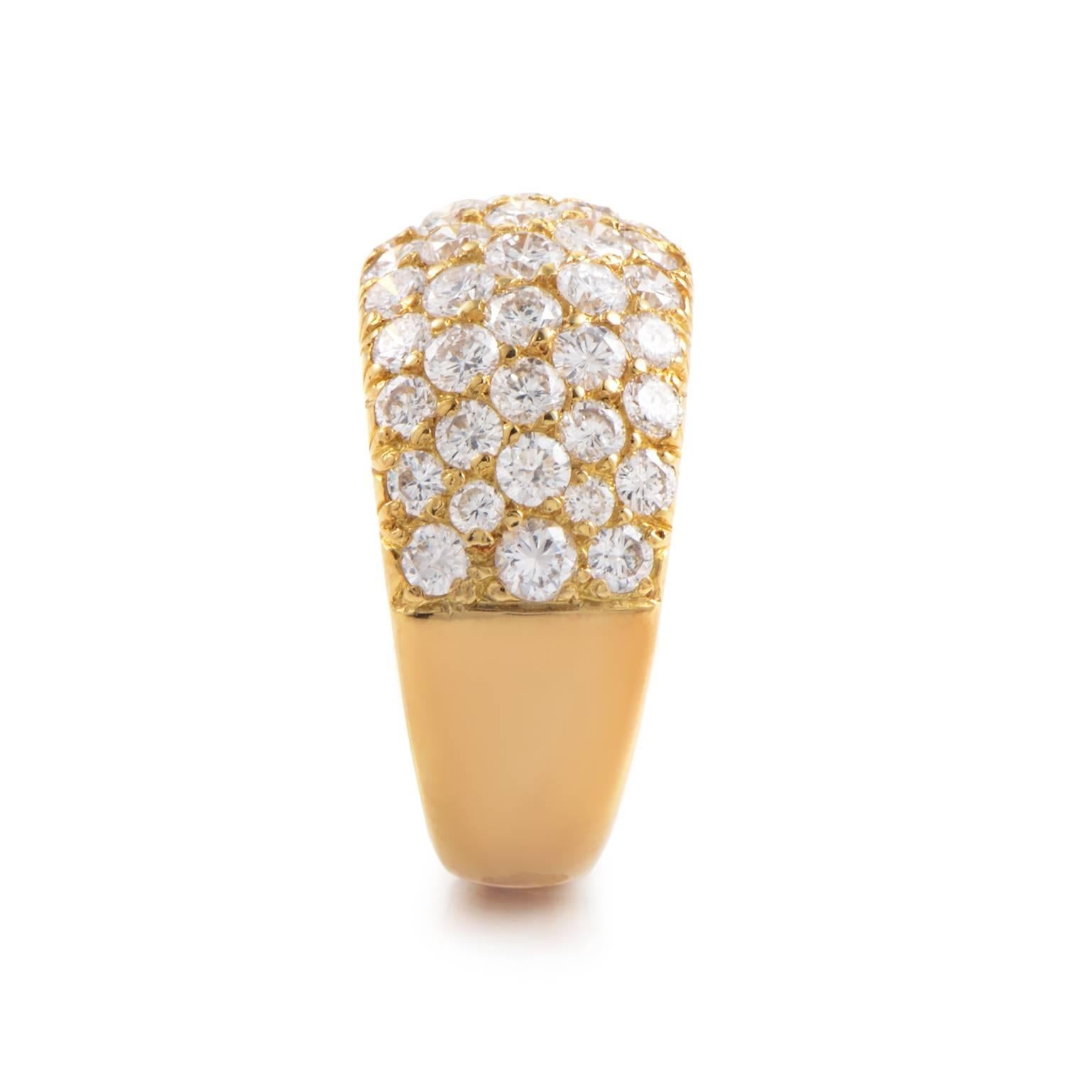 Van Cleef & Arpels Diamond Pave Gold Band Ring  In Excellent Condition In Southampton, PA