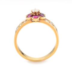 Van Cleef & Arpels Ruby Diamond Gold Flower Ring