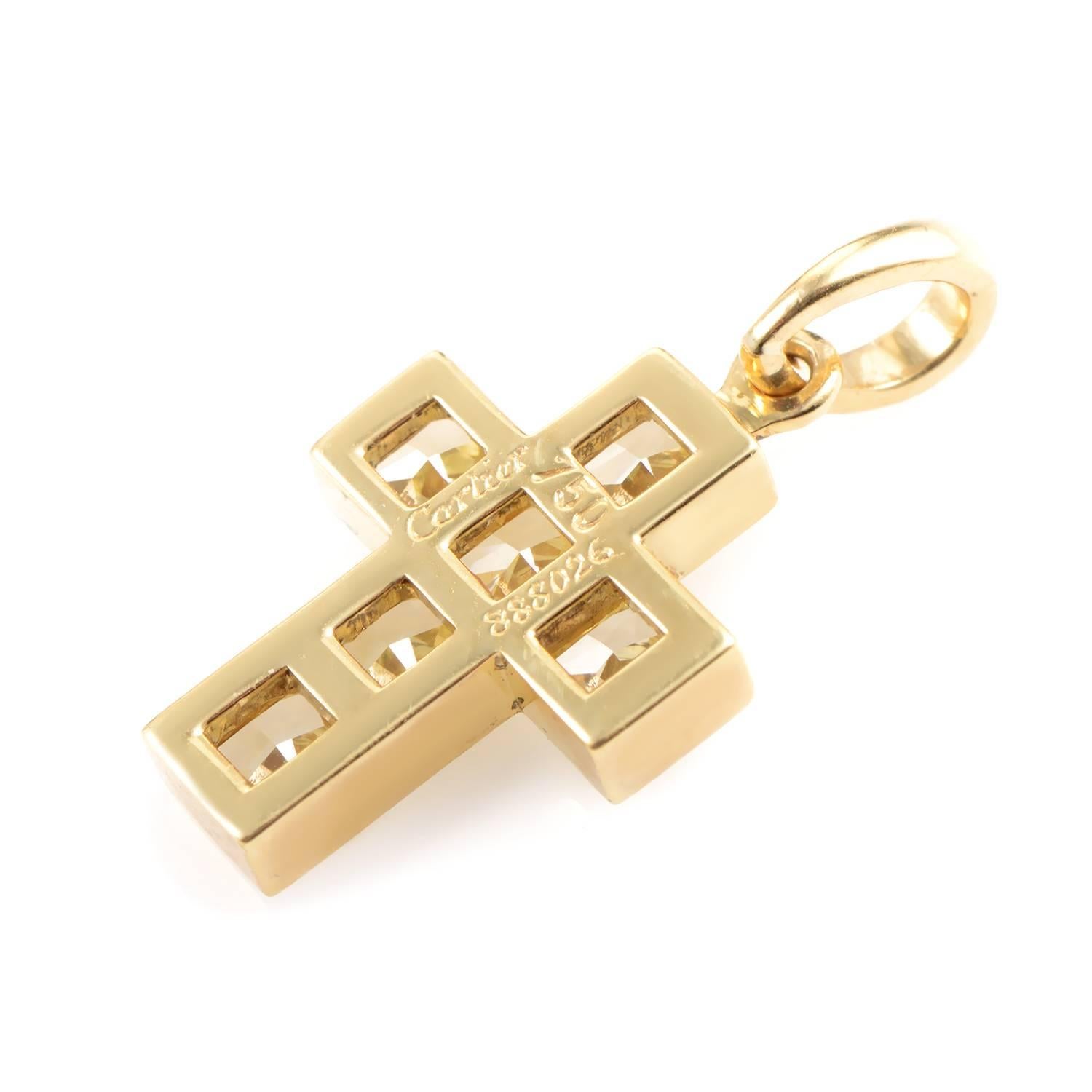 yellow diamond cross pendant
