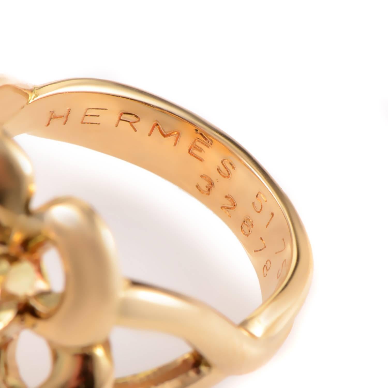 Women's Hermes Gold Flower Ring