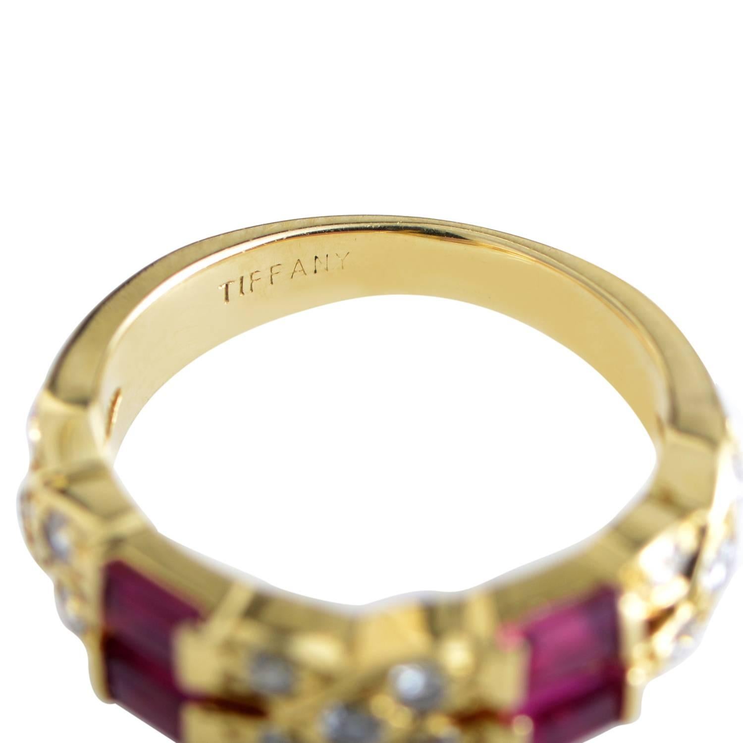 Women's Tiffany & Co. Diamond Ruby Gold Band Ring