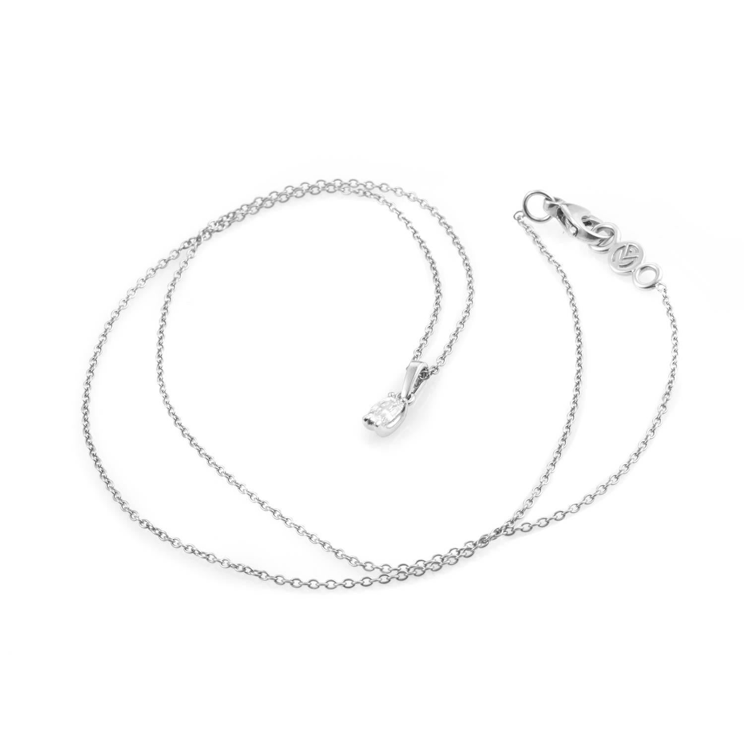 Women's Franck Muller Diamond White Gold Solitaire Pendant Necklace