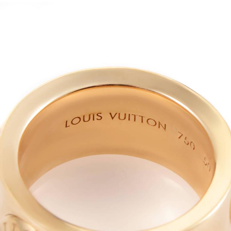 Louis Vuitton Clous Diamond Gold Band Ring at 1stDibs