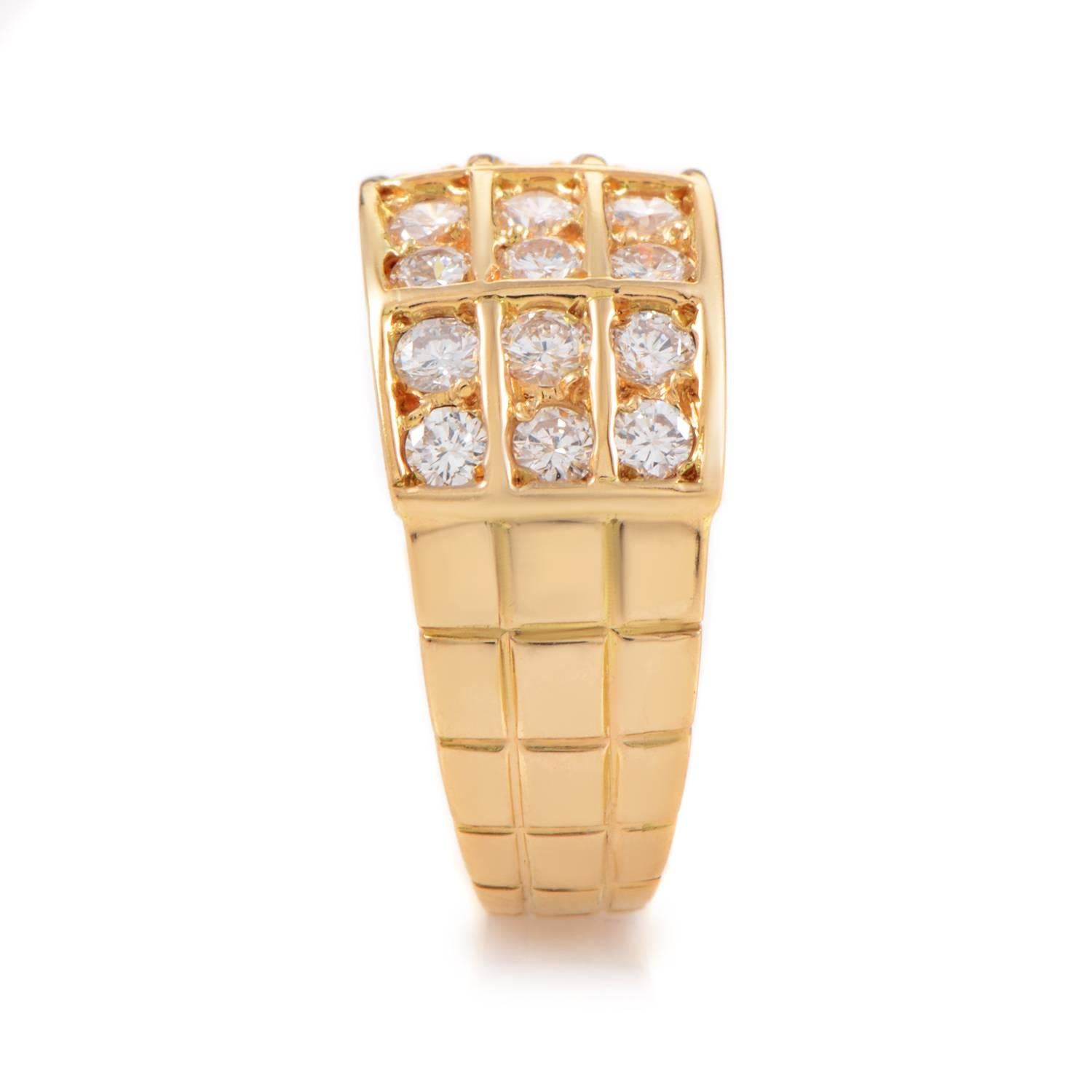 Mauboussin Diamond Gold Band Ring In Excellent Condition In Southampton, PA