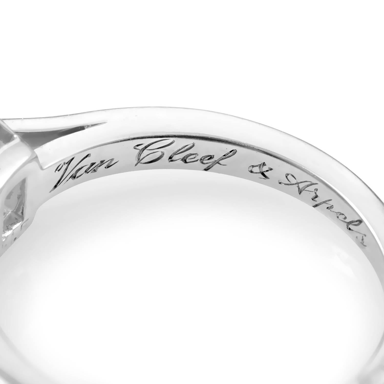 Women's Van Cleef & Arpels Asscher-Cut Diamond Platinum Solitaire Engagement Ring