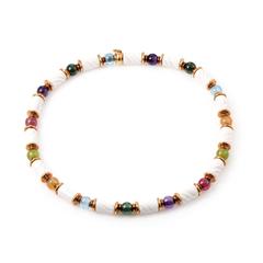 Bulgari Chandra Ceramic Gemstone Beaded Gold Necklace