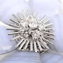 Van Cleef & Arpels Rose de Noël Diamond Gold Chalcedony Brooch