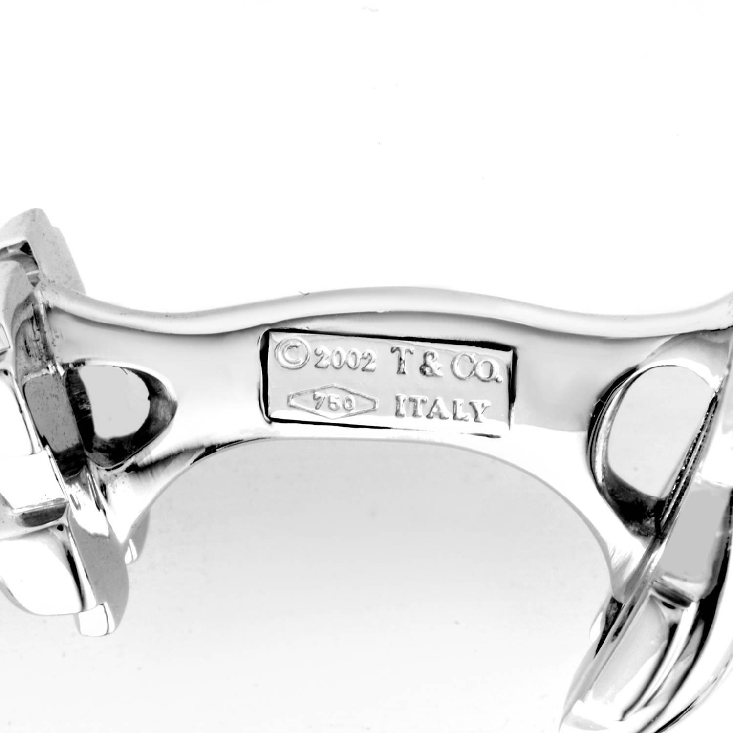 Tiffany & Co. Woven White Gold Cufflinks In Excellent Condition In Southampton, PA