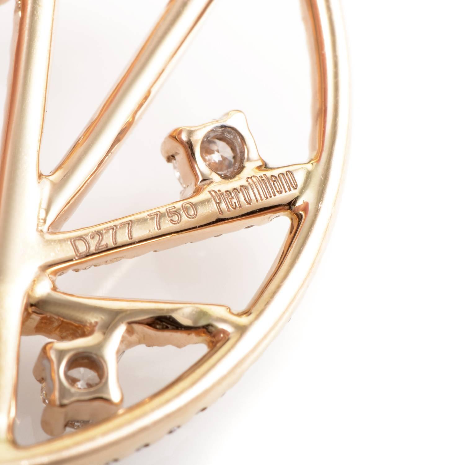 Women's Piero Milano Diamond Gold Openwork Dangle Earrings
