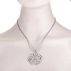 Utopia Large Openwork Diamond Gold Pendant Necklace