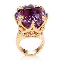 Pasquale Bruni Sissi Amethyst Diamond Gold Ring