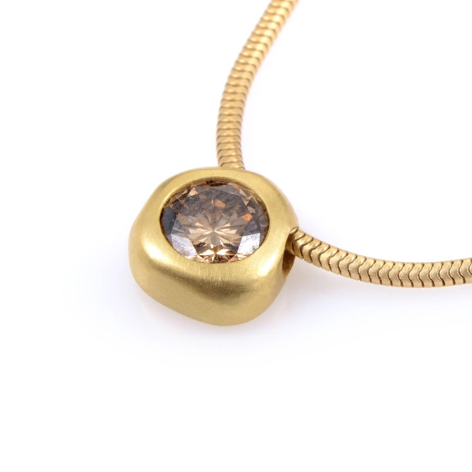 H. Stern Halskette mit braunem Diamant-Gold-Anhänger im Zustand „Hervorragend“ in Southampton, PA