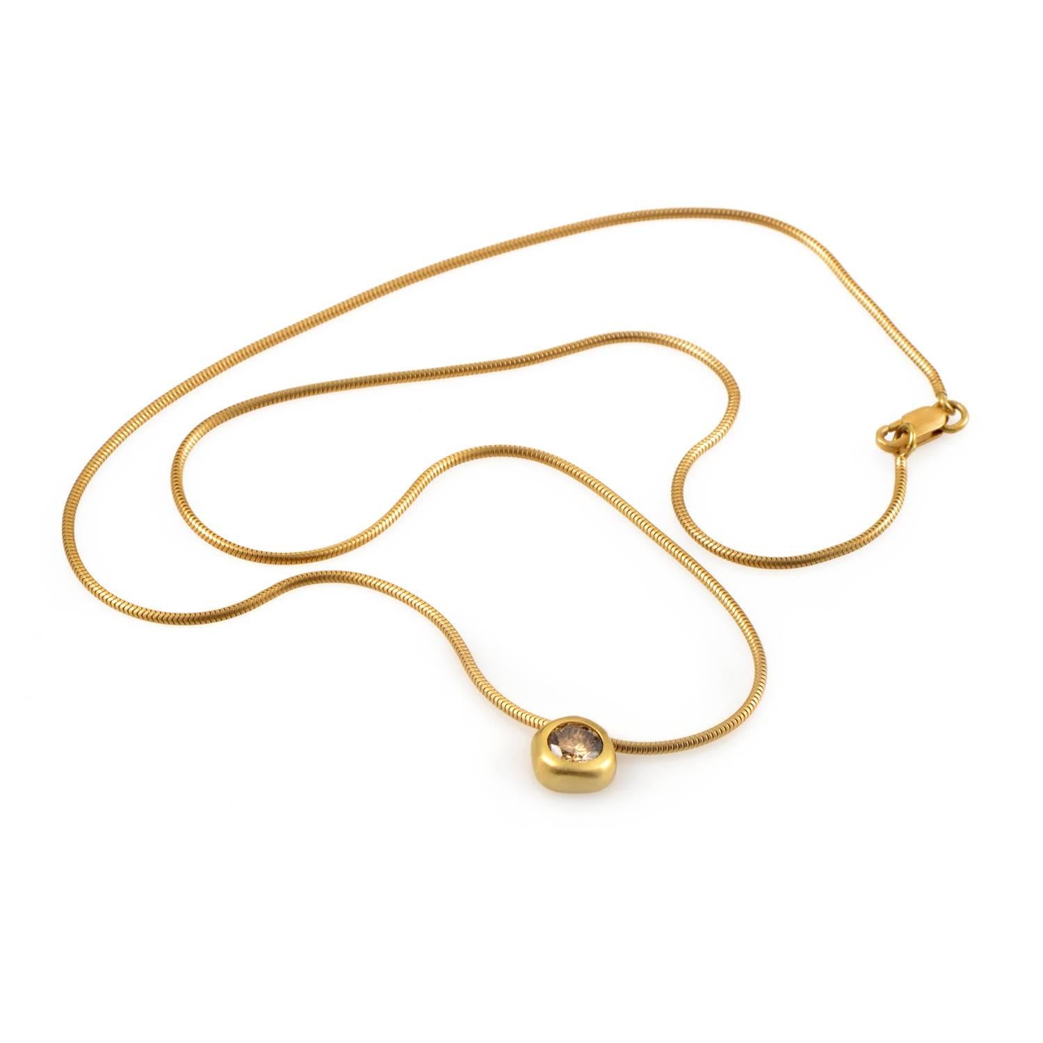 H. Stern Halskette mit braunem Diamant-Gold-Anhänger Damen
