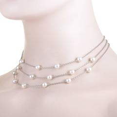 Mikimoto Collier de perles à trois brins en or