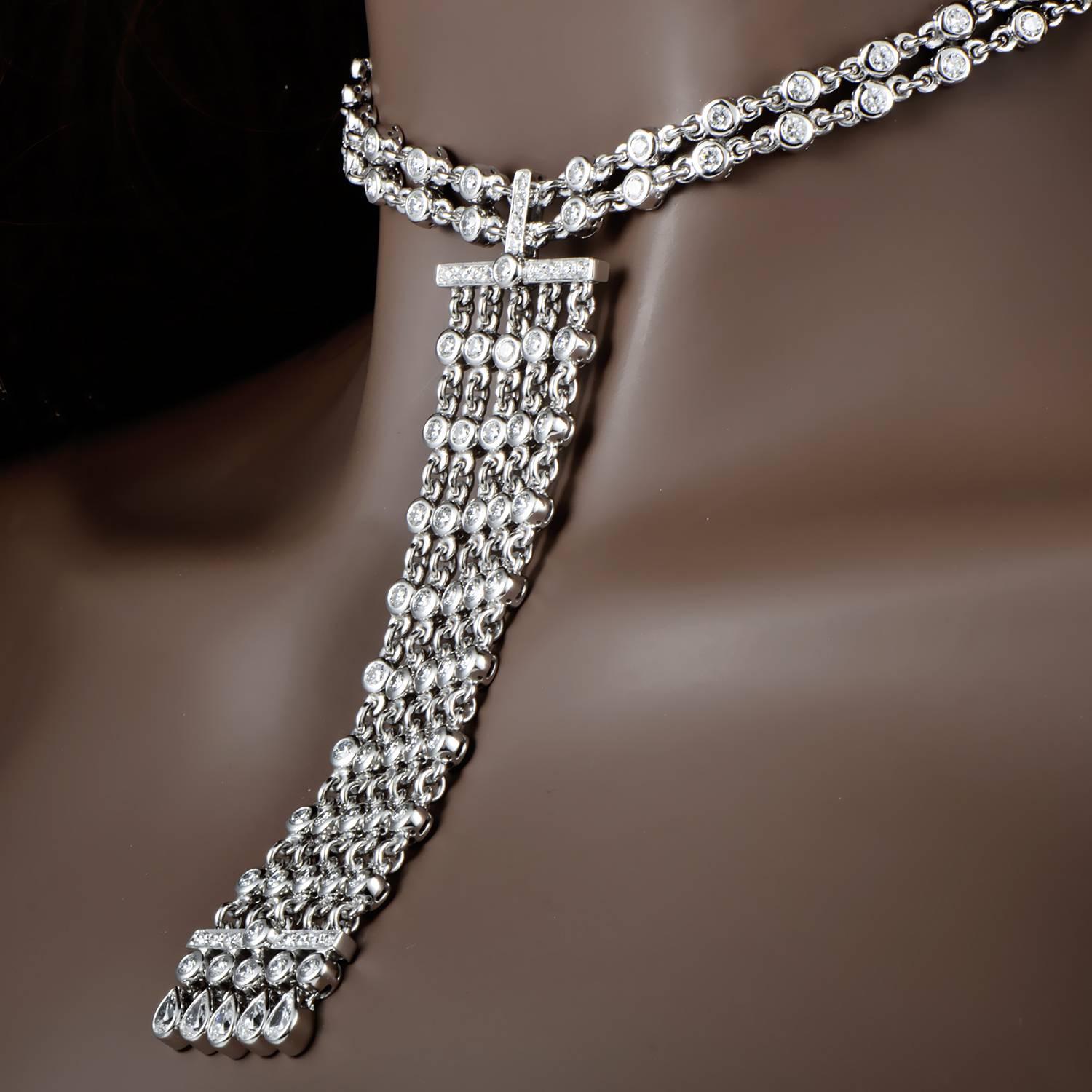 Women's Graff Diamond Platinum Choker Pendant Necklace