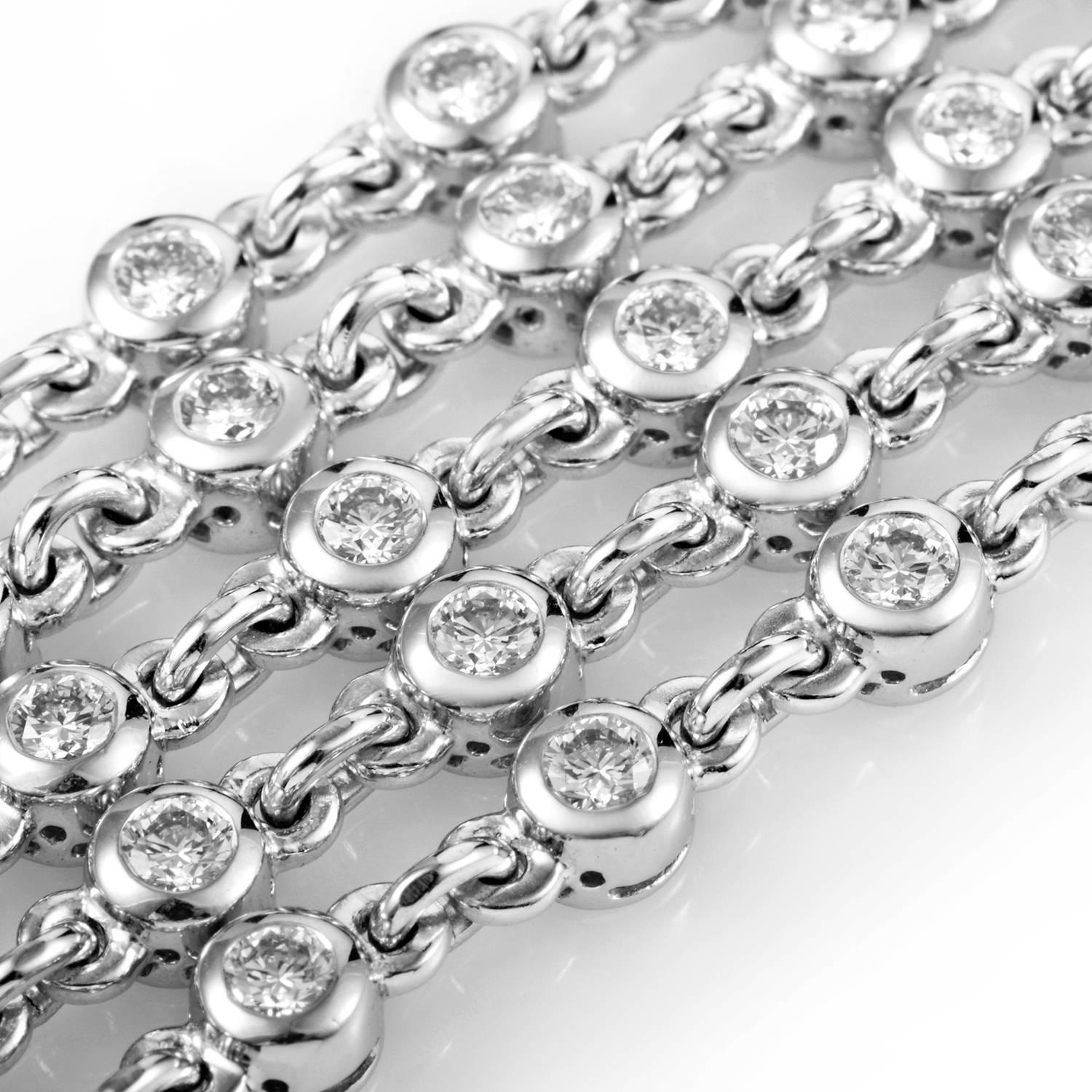 Graff Diamond Platinum Choker Pendant Necklace 2