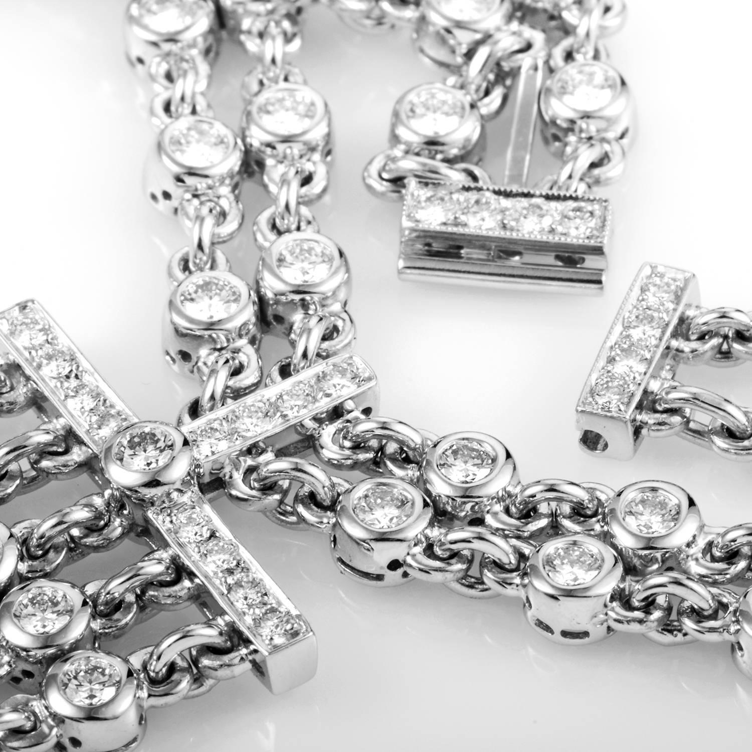 Graff Diamond Platinum Choker Pendant Necklace 3