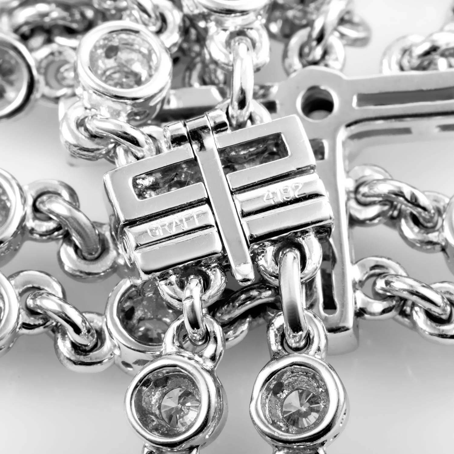 Graff Diamond Platinum Choker Pendant Necklace 5