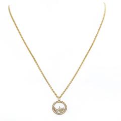 Chopard Happy Diamonds Gold Moon and Stars Pendant Necklace