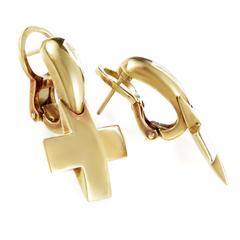 Pomellato Gold Cross Dangle Earrings
