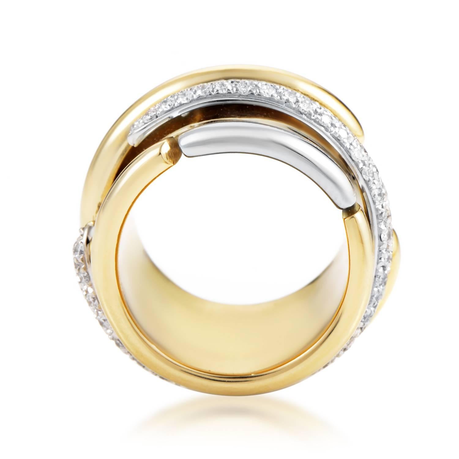 Along with the enchanting allure of engagingly shaped and meticulously finished 18K gold, this spellbinding ring from Pomellato also compels with the luscious glisten of diamonds weighing in total 1.75 carats.
Included Items: Manufacturer's